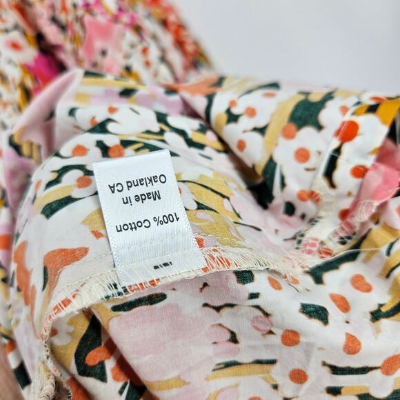 Lesley Evers Shift Dress Multicolor Floral Split V-neck Long Sleeve Mini Size M - Picture 3 of 6